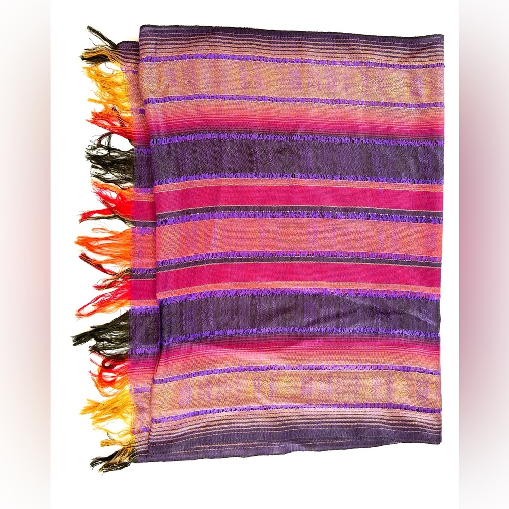 Purple Multicolored Aztec Woven Scarf
